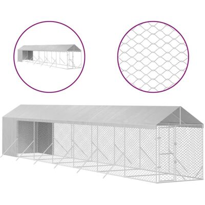 vidaXL Zewnętrzny kojec dla psów - Ocynkowana stal, 2x14x2.5 m vidaXL Zewnętrzny kojec dla psów - Ocynkowana stal, 2x14x2.5 m
