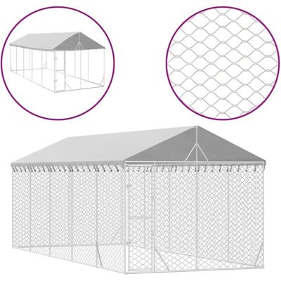 Zewnetrzny kojec dla psa vidaXL - Stal ocynkowana, 3x7.5x2.5 m Zewnetrzny kojec dla psa vidaXL - Stal ocynkowana, 3x7.5x2.5 m