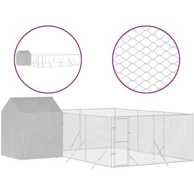 vidaXL Ogrodzenie dla psów - 6x6x2,5m Stal ocynkowana Srebrny vidaXL Ogrodzenie dla psów - 6x6x2,5m Stal ocynkowana Srebrny