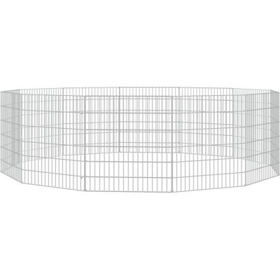 vidaXL Zewnętrzna klatka dla zwierząt 12 paneli 54x60cm Galwanizowana żelazo Srebrny vidaXL Zewnętrzna klatka dla zwierząt 12 paneli 54x60cm Galwanizowana żelazo Srebrny