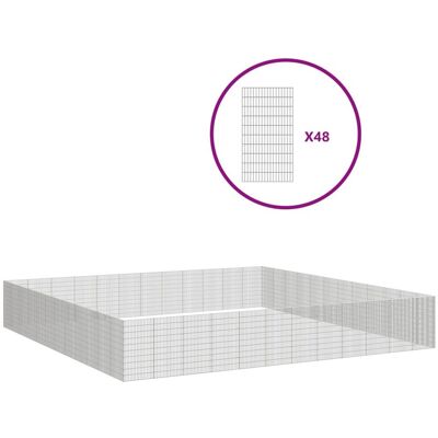 vidaXL Kojec dla zwierząt, 48 paneli, 54x100 cm, galwanizowane żelazo vidaXL Kojec dla zwierząt, 48 paneli, 54x100 cm, galwanizowane żelazo