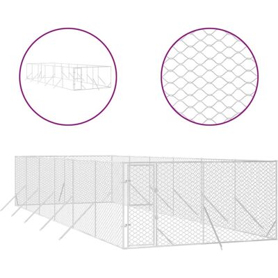 Vidaxl Kojec Zewnętrzny Dla Psa, 4X12X2 M, Stal Galwanizowana Vidaxl Kojec Zewnętrzny Dla Psa, 4X12X2 M, Stal Galwanizowana