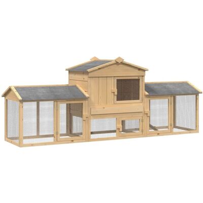 vidaXL Kurnik Brązowy 225 x 60 x 89 cm Lite drewno sosnowe vidaXL Kurnik Brązowy 225 x 60 x 89 cm Lite drewno sosnowe