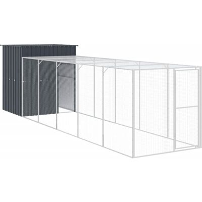 vidaXL Kurnik z wybiegiem, antracytowy, 165x659x181 cm, stal vidaXL Kurnik z wybiegiem, antracytowy, 165x659x181 cm, stal