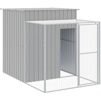 vidaXL Kurnik z wybiegiem, jasnoszary, 165x251x181 cm, stal vidaXL Kurnik z wybiegiem, jasnoszary, 165x251x181 cm, stal