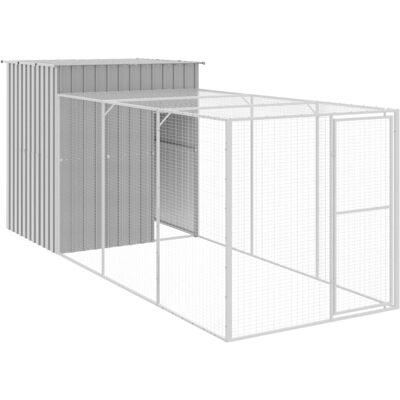 vidaXL Kurnik z wybiegiem, jasnoszary, 165x455x181 cm, stal vidaXL Kurnik z wybiegiem, jasnoszary, 165x455x181 cm, stal