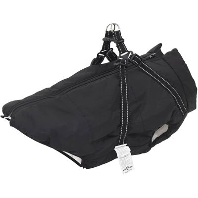 vidaXL Kurtka dla Psa z uprzężą Czarny 4XL Runo i poliester vidaXL Kurtka dla Psa z uprzężą Czarny 4XL Runo i poliester