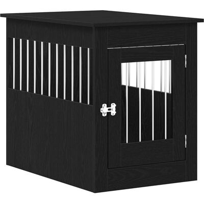 vidaXL Meble do klatki dla psa czarny dąb 80x55x68 cm drewno klejone vidaXL Meble do klatki dla psa czarny dąb 80x55x68 cm drewno klejone