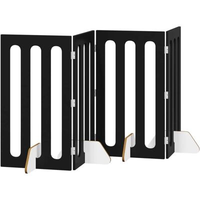 vidaXL Składany kojec dla zwierząt 4 pcs Czarny Dąb 201 x 38 x 90 cm vidaXL Składany kojec dla zwierząt 4 pcs Czarny Dąb 201 x 38 x 90 cm