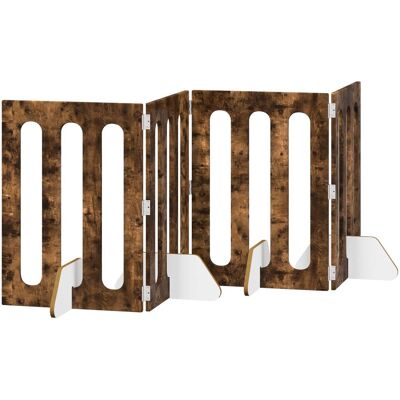 vidaXL Składany kojec dla zwierząt 4 pcs Dąb Wędzony 201 x 38 x 70 cm vidaXL Składany kojec dla zwierząt 4 pcs Dąb Wędzony 201 x 38 x 70 cm