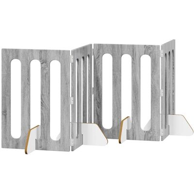 vidaXL Składany kojec dla zwierząt 4 pcs Szary Sonoma 201 x 38 x 70 cm vidaXL Składany kojec dla zwierząt 4 pcs Szary Sonoma 201 x 38 x 70 cm