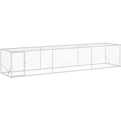 vidaXL Zagroda dla kurczaków srebrny 500 x 100 x 100 cm vidaXL Zagroda dla kurczaków srebrny 500 x 100 x 100 cm