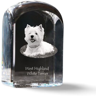 West Highland White Terrier, Westie - kryształowa kostka ze zdjęciem, zdjęcie psa w krysztale, sześcienny przycisk do papieru marki Art-Dog West Highland White Terrier, Westie - kryształowa kostka ze zdjęciem, zdjęcie psa w krysztale, sześcienny przycisk do papieru marki Art-Dog