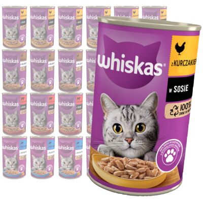 WHISKAS Adult 4 Smaki 24x400g Mokra Karma Dla Dorosłych Kotów (Kurczak Wołowina Tuńczyk Kaczka) WHISKAS Adult 4 Smaki 24x400g Mokra Karma Dla Dorosłych Kotów (Kurczak Wołowina Tuńczyk Kaczka)