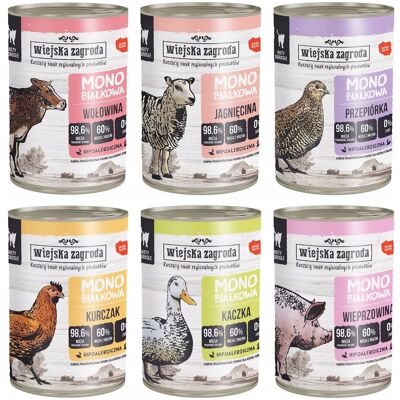 WIEJSKA ZAGRODA MONO Karma dla kota mix 6x400g WIEJSKA ZAGRODA MONO Karma dla kota mix 6x400g