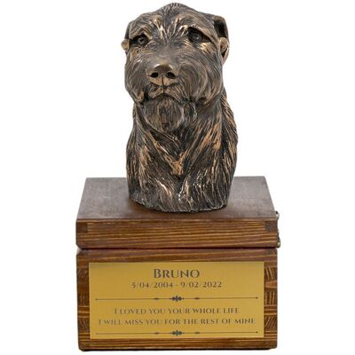 Wilczarz irlandzki, Irish wolfhound - urna z grawerem i rzeźbą psa, ostatnie pożeganie, produkt ręcznie wykonany marki Art-Dog Wilczarz irlandzki, Irish wolfhound - urna z grawerem i rzeźbą psa, ostatnie pożeganie, produkt ręcznie wykonany marki Art-Dog