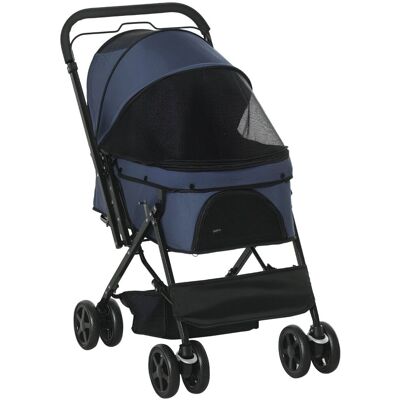 Wózek dla psa PawHut, wózek dla małych psów i kotów, Oxford Blue, 76,5 x 52 x 95 cm Wózek dla psa PawHut, wózek dla małych psów i kotów, Oxford Blue, 76,5 x 52 x 95 cm