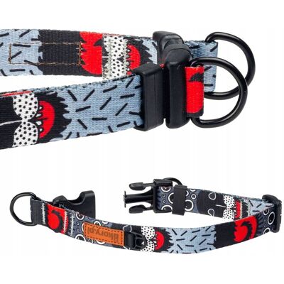 WYTRZYMAŁA OBROŻA double lock dla średniego psa M 20 mm Ukory DEVIL design WYTRZYMAŁA OBROŻA double lock dla średniego psa M 20 mm Ukory DEVIL design