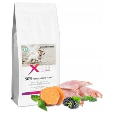 Xdog X-dog adult m/l królik batat jezyna 2kg Xdog X-dog adult m/l królik batat jezyna 2kg