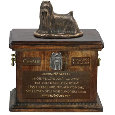 Yorkshire Terrier, York, Jork, Yorkie I - skrzynia pamiątkowa psa, skrzynia ze statuetką, personalizowana skrzynia na psie pamiątki marki Art-Dog Yorkshire Terrier, York, Jork, Yorkie I - skrzynia pamiątkowa psa, skrzynia ze statuetką, personalizowana skrzynia na psie pamiątki marki Art-Dog