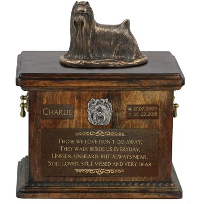 Yorkshire Terrier, York, Jork, Yorkie - skrzynia pamiątkowa psa, skrzynia ze statuetką, personalizowana skrzynia na psie pamiątki marki Art-Dog Yorkshire Terrier, York, Jork, Yorkie - skrzynia pamiątkowa psa, skrzynia ze statuetką, personalizowana skrzynia na psie pamiątki marki Art-Dog