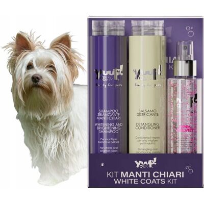 Yuup! White Coats Set Zestaw do Pielęgnacji Białej i Jasnej Sierści Psa i Kota Szampon + Odżywka + Serum Pink Velvet Maltańczyk Bichon 3 szt. Yuup! White Coats Set Zestaw do Pielęgnacji Białej i Jasnej Sierści Psa i Kota Szampon + Odżywka + Serum Pink Velvet Maltańczyk Bichon 3 szt.