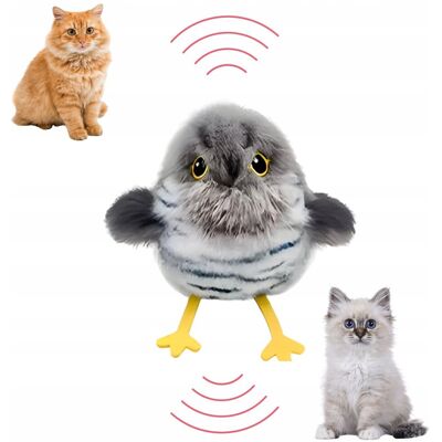 Inny producent Zabawka dla kota interaktywny pluszowy ptaszek – ruch i ptasie dźwięki! — Sikorka szara/Grey Tit Inny producent Zabawka dla kota interaktywny pluszowy ptaszek – ruch i ptasie dźwięki! — Sikorka szara/Grey Tit