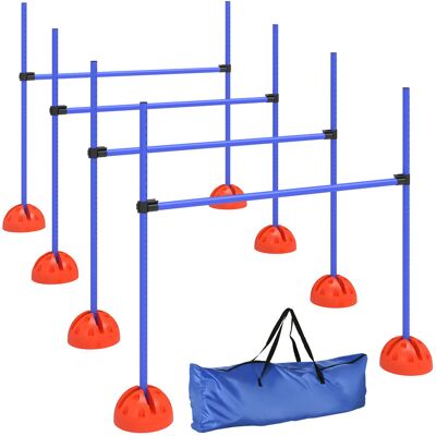 Zestaw do agility PawHut dla psów, 4-częściowy sprzęt do agility z przeszkodami o regulowanej wysokości, torba transportowa, akcesoria treningowe Zestaw do agility PawHut dla psów, 4-częściowy sprzęt do agility z przeszkodami o regulowanej wysokości, torba transportowa, akcesoria treningowe