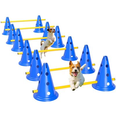 Zestaw do agility PawHut dla psów, 6-częściowy sprzęt do agility z 12 pachołkami, 6 płotkami o regulowanej wysokości, torba transportowa, akcesoria .. Zestaw do agility PawHut dla psów, 6-częściowy sprzęt do agility z 12 pachołkami, 6 płotkami o regulowanej wysokości, torba transportowa, akcesoria ..
