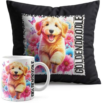 WORLD CASE ZESTAW KUBEK + PODUSZKA CZARNA - PIES PSY PIESEK RASA GOLDENDOODLE WORLD CASE ZESTAW KUBEK + PODUSZKA CZARNA - PIES PSY PIESEK RASA GOLDENDOODLE