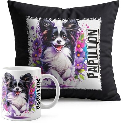 WORLD CASE ZESTAW KUBEK + PODUSZKA CZARNA - PIES PSY PIESEK RASA PAPILLON WORLD CASE ZESTAW KUBEK + PODUSZKA CZARNA - PIES PSY PIESEK RASA PAPILLON
