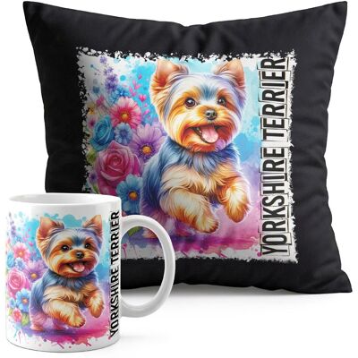 WORLD CASE ZESTAW KUBEK + PODUSZKA CZARNA - PIES PSY PIESEK RASA YORKSHIRE TERRIER WORLD CASE ZESTAW KUBEK + PODUSZKA CZARNA - PIES PSY PIESEK RASA YORKSHIRE TERRIER