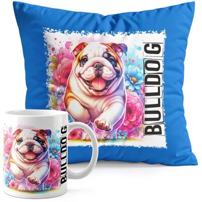 WORLD CASE ZESTAW KUBEK + PODUSZKA NIEBIESKA - PIES PSY PIESEK RASA BULLDOG WORLD CASE ZESTAW KUBEK + PODUSZKA NIEBIESKA - PIES PSY PIESEK RASA BULLDOG
