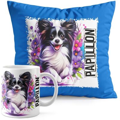 WORLD CASE ZESTAW KUBEK + PODUSZKA NIEBIESKA - PIES PSY PIESEK RASA PAPILLON WORLD CASE ZESTAW KUBEK + PODUSZKA NIEBIESKA - PIES PSY PIESEK RASA PAPILLON