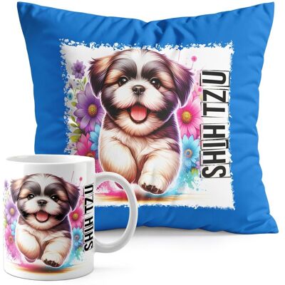 WORLD CASE ZESTAW KUBEK + PODUSZKA NIEBIESKA - PIES PSY PIESEK RASA SHI TZU WORLD CASE ZESTAW KUBEK + PODUSZKA NIEBIESKA - PIES PSY PIESEK RASA SHI TZU