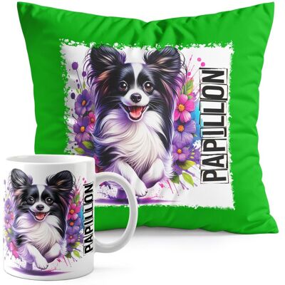 WORLD CASE ZESTAW KUBEK + PODUSZKA ZIELONA - PIES PSY PIESEK RASA PAPILLON WORLD CASE ZESTAW KUBEK + PODUSZKA ZIELONA - PIES PSY PIESEK RASA PAPILLON