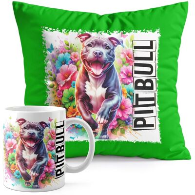 WORLD CASE ZESTAW KUBEK + PODUSZKA ZIELONA - PIES PSY PIESEK RASA PITBULL WORLD CASE ZESTAW KUBEK + PODUSZKA ZIELONA - PIES PSY PIESEK RASA PITBULL