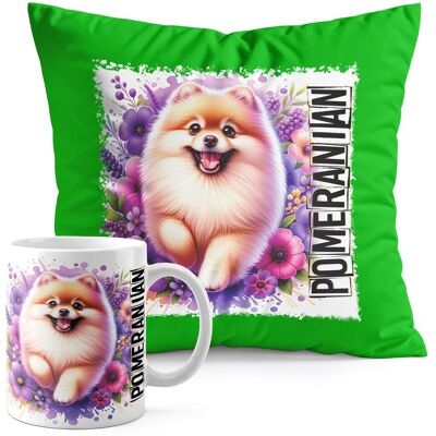 WORLD CASE ZESTAW KUBEK + PODUSZKA ZIELONA - PIES PSY PIESEK RASA POMERANIAN SZPIC WORLD CASE ZESTAW KUBEK + PODUSZKA ZIELONA - PIES PSY PIESEK RASA POMERANIAN SZPIC