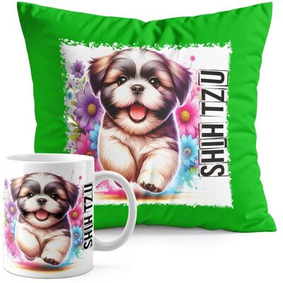 WORLD CASE ZESTAW KUBEK + PODUSZKA ZIELONA - PIES PSY PIESEK RASA SHI TZU WORLD CASE ZESTAW KUBEK + PODUSZKA ZIELONA - PIES PSY PIESEK RASA SHI TZU