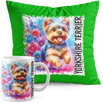 WORLD CASE ZESTAW KUBEK + PODUSZKA ZIELONA - PIES PSY PIESEK RASA YORKSHIRE TERRIER WORLD CASE ZESTAW KUBEK + PODUSZKA ZIELONA - PIES PSY PIESEK RASA YORKSHIRE TERRIER