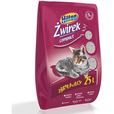 Żwirek bentonitowy zbrylający HILTON Compact, 25 l Żwirek bentonitowy zbrylający HILTON Compact, 25 l