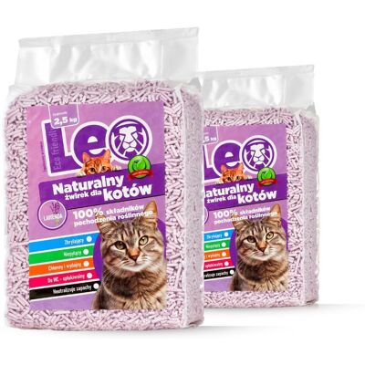 Żwirek dla kota LEO TOFU 5kg Lawenda NIEPYLĄCY Mocny Żwirek dla kota LEO TOFU 5kg Lawenda NIEPYLĄCY Mocny