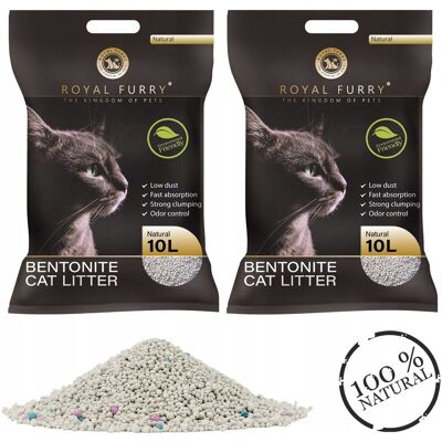 Żwirek naturalny bentonitowy bezzapachowy premium 20L Royal Furry Żwirek naturalny bentonitowy bezzapachowy premium 20L Royal Furry