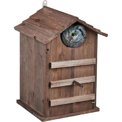 Relaxdays Budka Lęgowa Dla Sów Drewniana 38,5cm Brązowa Wisząca Relaxdays Budka Lęgowa Dla Sów Drewniana 38,5cm Brązowa Wisząca