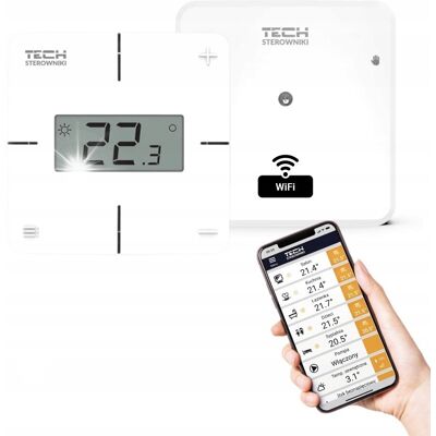 Inny producent Bezprzewodowy regulator pokojowy biały T-2x Wi-Fi Tech sterowniki / WG.05.0216 Inny producent Bezprzewodowy regulator pokojowy biały T-2x Wi-Fi Tech sterowniki / WG.05.0216
