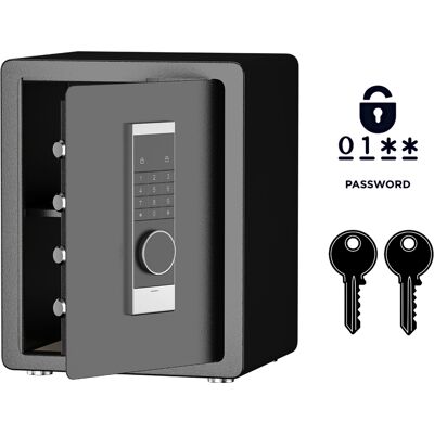 Inny producent Pancerny Domowy Sejf Z Zamkiem Elektronicznym I Kluczem 45x38x32 Cm Czarny Inny producent Pancerny Domowy Sejf Z Zamkiem Elektronicznym I Kluczem 45x38x32 Cm Czarny