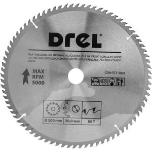 DREL Piła Tarczowa Do Drewna 300mm 80T Do Gładkich Krawędzi DREL Piła Tarczowa Do Drewna 300mm 80T Do Gładkich Krawędzi
