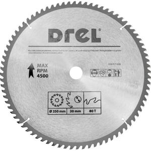 DREL Piła Tarczowa Do Drewna 350mm 80T Do Dokładnych Cięć DREL Piła Tarczowa Do Drewna 350mm 80T Do Dokładnych Cięć