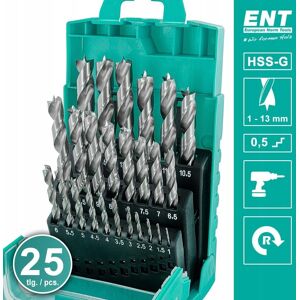 Inny producent ENT Zestaw Wierteł Do Drewna HSS-G 25 Sztuk 1-13 mm Inny producent ENT Zestaw Wierteł Do Drewna HSS-G 25 Sztuk 1-13 mm