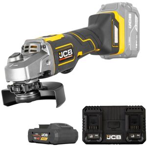 JCB Professional 18V Szlifierka Kątowa 125Mm Dual Charger 4.5A Bateria 4Ah JCB Professional 18V Szlifierka Kątowa 125Mm Dual Charger 4.5A Bateria 4Ah